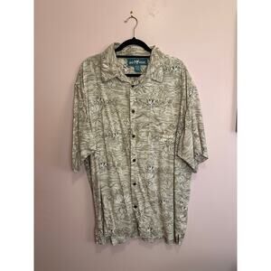 Big Dog Men's Hawaiian Print Button Up Shirt Vintage XL